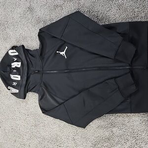Air Jordan boys black And White Zip Up Hoodie. Size Medium.